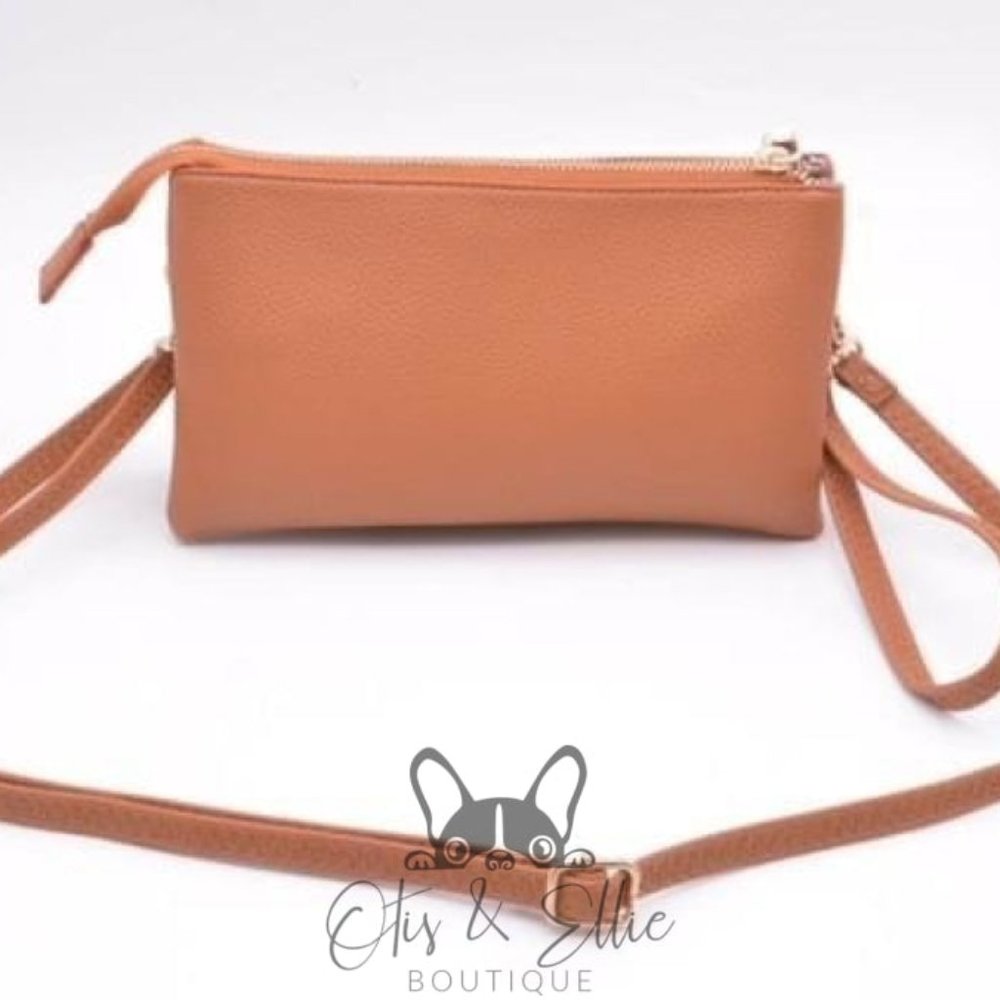 Camel Small Crossbody Clutch Bag